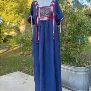Vintage One of a Kind Folk Art Dress